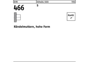 Rändelmutter DIN 466 hohe Form M 6 5