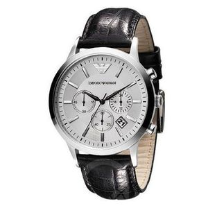 Emporio Armani Pánské náramkové hodinky s chronografem AR2432 Black Silver