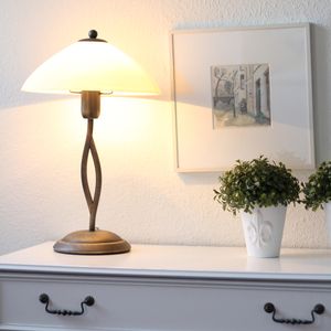 Steinhauer - Landhaus | Vintage Klassische Tischlampe Bronze mit Schiebestab - Corsaire | Wohnzimmer | Schlafzimmer - Metall Rund | Länglich - LED geeignet E27