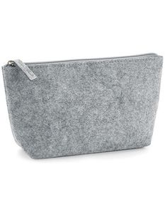 BagBase Kulturbeutel Felt Accessory Bag BG724 Grau Grey Melange M (19 x 18 x 9 cm)