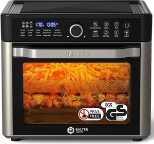 Balter Heißluftfritteuse HL-2200, Friteuse, 22 Liter, Mini Backofen, LCD Display, 15 Programme, bis 200 Rezepte, inkl. Rezeptheft