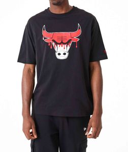 New Era - NBA Chicago Bulls Drip Logo Oversized T-Shirt : Schwarz XL Farbe: Schwarz Größe: XL