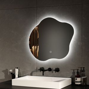 Lustro łazienkowe EMKE LED 50 x 45 cm Lustro łazienkowe z powłoką przeciwmgielną, 3 kolory światła Nieregularne lustro łazienkowe, ściemniane lustro ścienne z funkcją pamięci Lustro łazienkowe EMKE LED 50 x 45 cm Lustro łazienkowe z powłoką przeciwmgielną, 3 kolory światła Nieregularne lustro łazienkowe, ściemniane lustro ścienne z funkcją pamięci