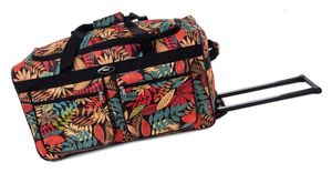 RGL A1 Trolleytasche Reisetasche mit 3 Rollen Trolley Koffer Reisegepäck Rolltasche Volumen: 100L Farbe: Blumen