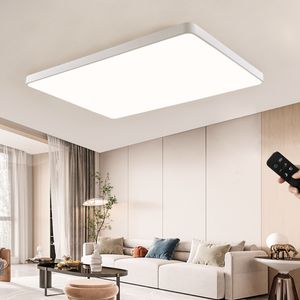 72W LED Deckenleuchte Lampe Deckenlampe für Wohnzimmer,Energie Sparen Licht, Dimmbar (3000-6500K) Warmweiß,Natürliches Weiß,KaltWeiß Mit Fernbedienung (Weiß-72W Dimmbar Quadrat)