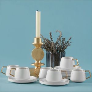 Karaca Saturn Gold Mokkatassen Espressotassen-Set für 6 Personen