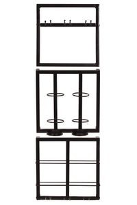 SIT Möbel Wandregal-Set 3-tlg. | Halterung für 4 Flaschen und 6 Gläser | Metall antikschwarz | B 35 x T 15 x H 115 cm | 01053-45 | Serie THIS & THAT