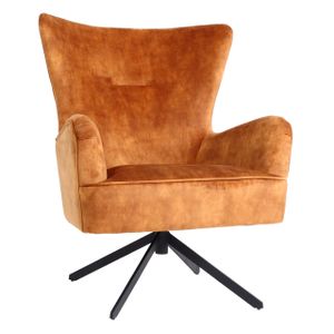 Lounge-Sessel HWC-L63, Cocktailsessel Polstersessel Relaxsessel, drehbar, vintage Samt Metall  gold-braun