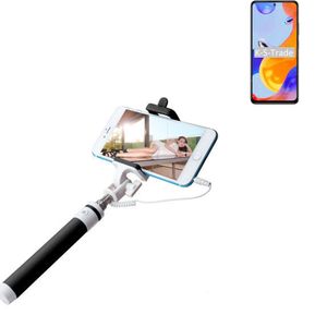 K-S-Trade Selfie Stick kompatibel mit Xiaomi Redmi Note 11 Pro Global  Selfiestick kabelgebunden Monopod mit Kabel Stab Stange Selfportrait