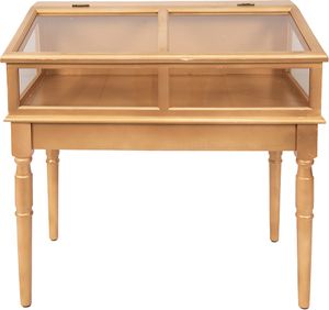 Clayre & Eef Vitrinenschrank 80x46x85 cm Goldfarbig Holz