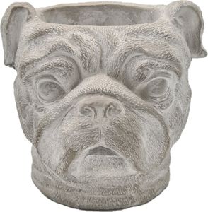 Deco4yourhome Topf - Bulldogge - 19cm - Beton - 19x19x19cm