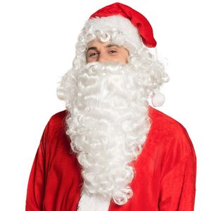 Weihnachtsmann Perücke und Bart Herren weiß 2-teilig