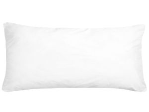 BELIANI Kopfkissen Weiß Mikrofaser-Bezug 40 x 80 cm Niedrig mit Polyester-Füllung Rechteckig Weich Bettkissen für Allergiker Geeignet Schlafzimmer