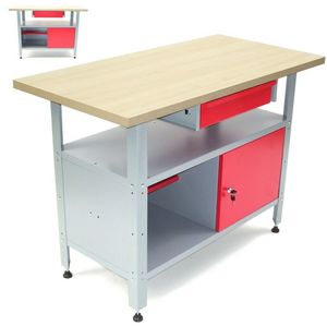 Werkbank Werkstatttisch Werktisch 06257 Schublade Holzarbeitsplatte 120x 60x85cm