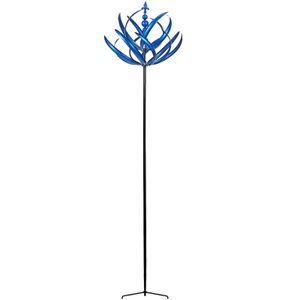 Leap Harlow Wind Spinner Rotator – einzigartige und magische kinetische Skulpturen, Windmühle, windbetrieben, Gartendekoration, Geschenk-Spinner - Blue