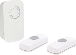 Perel Funkklingel-Set, mit 1 x Empfänger / 2 x batteriebetriebenem Drucktaster, IP44 wasserdicht, 32