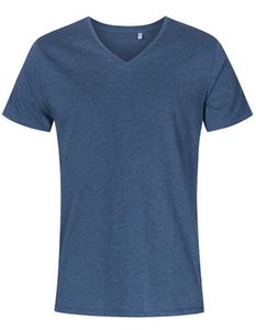 X.O V-Ausschnitt T-Shirt Plus Size Herren, Marineblau-Melange, XXXL