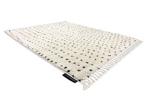 Teppich BERBER SYLA B752 Punkte sahne Franse berber marokkanisch shaggy beige 140x190 cm