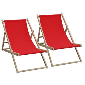 2er Set Liegestuhl Doppelpack Strandliege Liege Stuhl Strand Sonnenliege Gartenliege Klappstuhl Rot