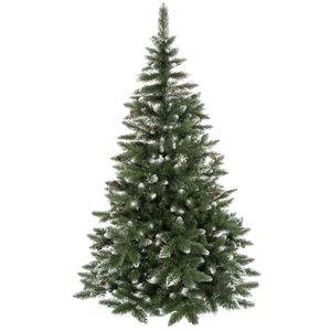 Künstlicher Premium-Weihnachtsbaum 180 cm Diamantkiefer mit Kunstschnee und echten Zapfen Winter-Optik Tannenbaum