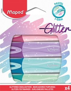 Maped Textmarker FLUO'PEPS Glitter PASTEL 4er Kartonetui