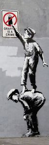 Banksy - Grafitti - Crime - Kunst Künstler Türposter Grösse 53x158 ohne Zusatzartikel
