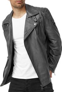 Tazzio Herren Lederjacke Biker-Look 19713 Anthrazit L Tazzio Herren Lederjacke Biker-Look 19713 Anthrazit L