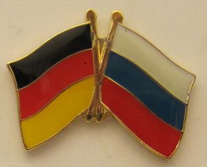 Russland / Deutschland Freundschafts Pin Anstecker Flagge Fahne Nationalflagge
