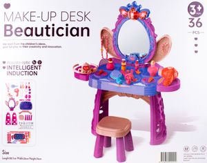 Kinder Schminktisch | Styling-Tisch | Make-up Set | 37-teilig | Pink/Lila | ab 3 Jahre