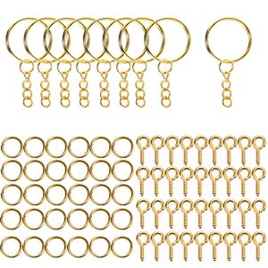 INF 220er-Pack vielseitiges, praktisches Schlüsselanhänger-Set aus Metall für DIY-Projekte Gold