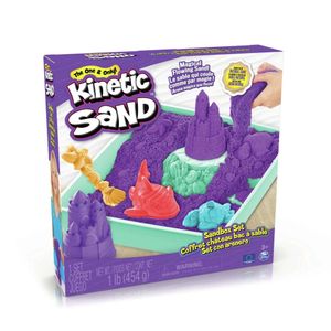 Spin Master Kinetic Sand krabica tekutého piesku s podložkou FIALOVÁ