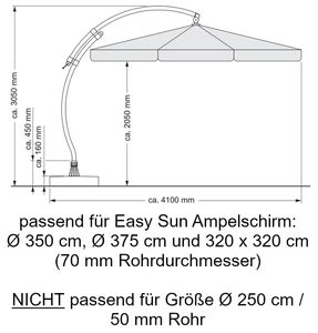 Sun Garden Easy Sun Ersatzbezug Polypropylen Ø 350 cm - grau B055