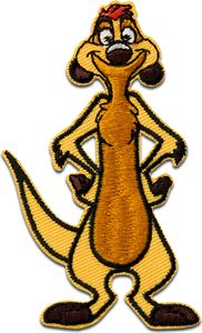 Disney © König Der Löwen Timon Tier  - Aufnäher, Bügelbild, Aufbügler, Applikationen, Patches, Flicken, Zum Aufbügeln, Größe: 8,1 x 4,6 cm