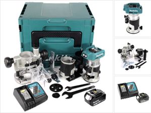 Makita DRT 50 RF1J X2 18 V Li-Ion Akku Brushless Multifunktionsfräse im Makpac inkl. Fräsmodule + 1x 3,0 Akku + Ladegerät