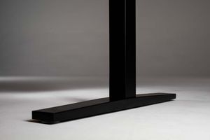 eUp 3 Schreibtisch elektrisch höhenverstellbar, Beton, Größe Tischplatte:140 x 90 cm, Gestellfarbe:Schwarz, Farbe Tischkante:gleich Tischplatte
