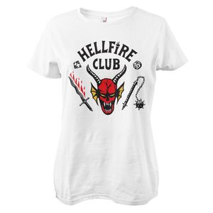 Stranger Things T-Shirt Girly Tee - Hellfire Club (weiß) M