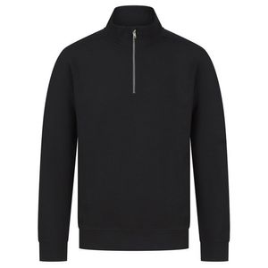 Henbury - Sweatshirt mit kurzem Reißverschluss für Herren/Damen Uni RW8779 (L) (Schwarz)