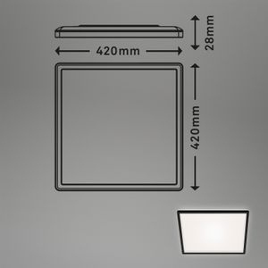 LED Panel BRILONER LEUCHTEN SLIM, 22 W, 3000 lm, IP20, schwarz, Kunststoff, 42 x 42 x 2,9 cm
