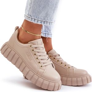 Ocieplane Sneakersy Damskie Big Star MM274618 Beżowe 41