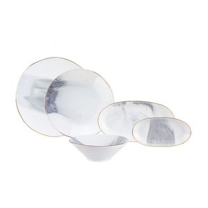 Karaca Ria Grau 39 Teiliges Tafelservice Stoneware für 12 Personen