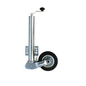 Automatické prívesné koleso Wiltec s nosnosťou oja 362 kg ø60 mm, predné koleso s kľukou, prívesné koleso, parkovacia opierka