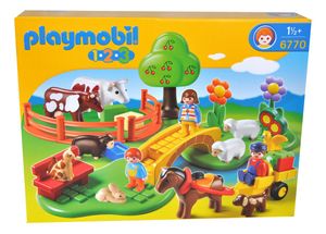 PLAYMOBIL 6770 1-2-3 Familie auf dem Land Tiere Pferd Pferdekutsche