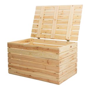 Grosse Holztruhe 80er Natur mit Deckel  80x50x39cm