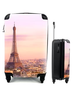 Kufrík Ručná batožina na kolieskach Malý cestovný kufor so 4 kolieskami Paríž - Eiffelova veža - obloha - Veľkosť kabíny < 55x40x23 cm & 55x40x20 cm -