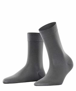 Falke Damen Socken Baumwolle Touch, Knit Casual Einfarbig 1 Paar, Größen 35-42 Grau 35-38 (UK 2.5-5)