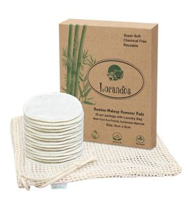 Waschbare Abschminkpads,20 Stück mit waschbarem Netzbeutel, Umweltfreundliche Bio-Bambusbaumwolle Wiederverwendbare Wattepads