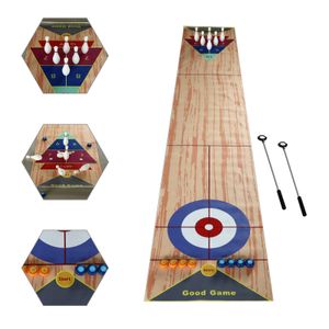 Shuffleboard, Tragbares Indoor Shuffleboard Spiel, 3-in-1 Tisch Curling Spiel, Bowling Shuffleboard Tischset