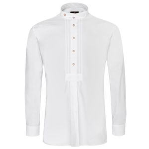 Trachtenhemd Alfred Slim Fit mit Biesen in Weiß von Hammerschmid, Farbe:Weiß, Größe:41