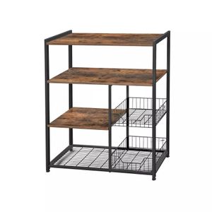 In And OutdoorMatch Küchenschrank Industrie Gremeldo - Auf Rädern - Organizer - Mit Regalen - 80x35x95cm