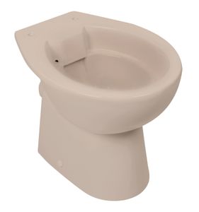 Calmwaters Stand WC spülrandlos in Beige-Bahamabeige, Tiefspüler mit Abgang waagerecht, hygienische Toilette ohne Spülrand, bodenstehendes WC aus Sanitärkeramik in Beige, 39 cm Höhe, 07AB6143